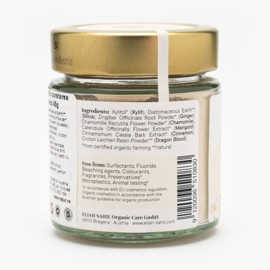 Pudră cu ghimbir pentru albirea dinților, bio 45g
