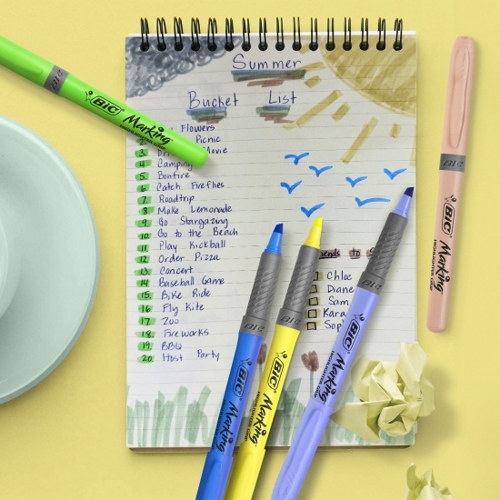 Set 4 evidențiatoare Highlighter Grip Neon