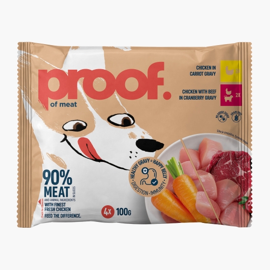 Hrană umedă pentru câini adulți 4x100g, selecție multigust