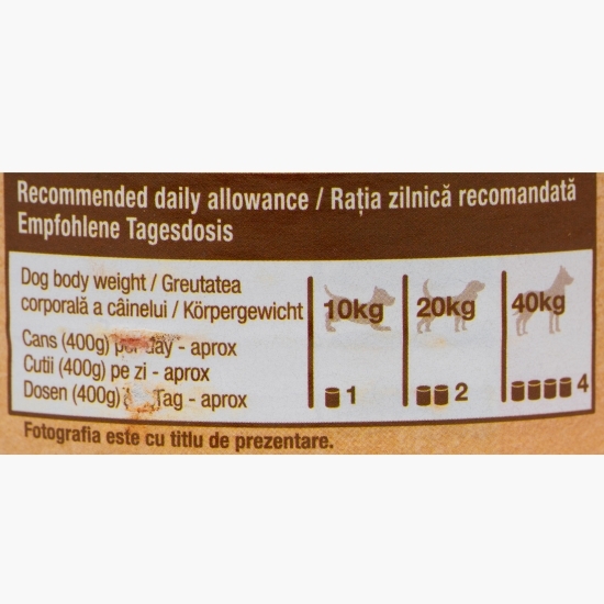 Hrană umedă pentru câini adulți, cu vită, 400g