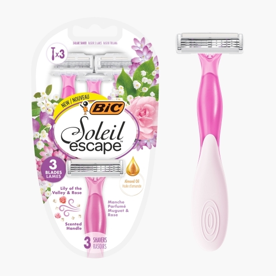 Aparat de ras pentru femei Soleil Escape Summer Blossom, 3 lame, 3 buc