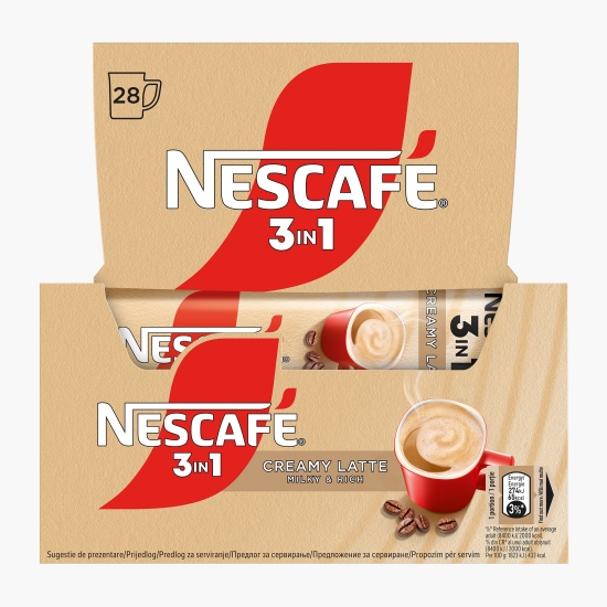 Creamy Latte 3în1 plicuri 28x15g, mix de cafea instant