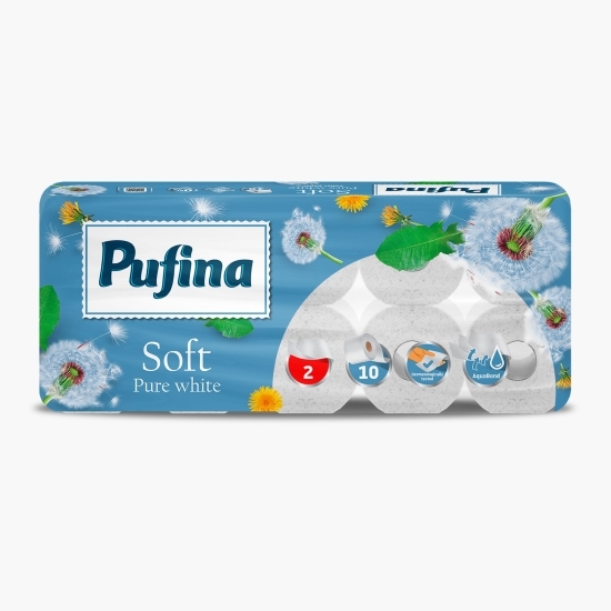 Hârtie igienică Soft Pure alb 2 straturi 10 role