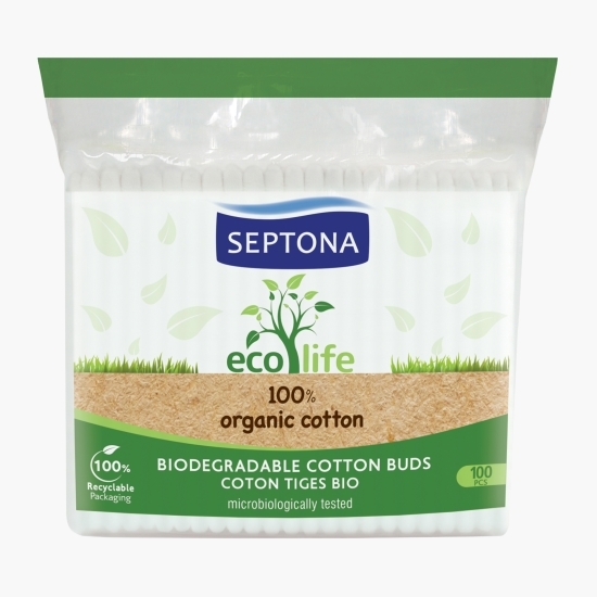 Bețișoare igienice din bumbac Ecolife, 100 buc