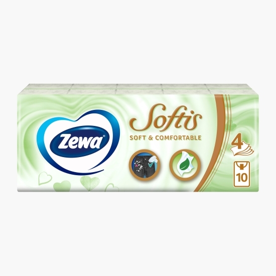 Șervețele nazale Softis Soft & Comfortable, 4 straturi, 10 pachete