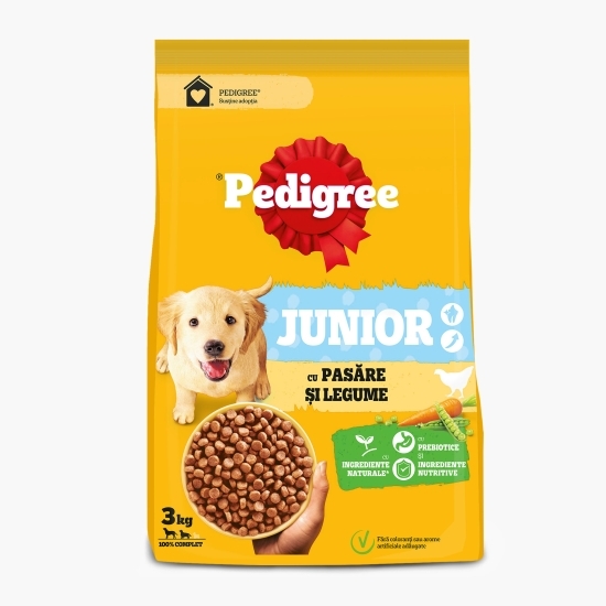 Hrană uscată pentru câini junior, 3kg, cu pasăre și legume