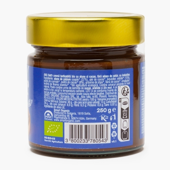 Cremă BIO de alune și cacao, fără zahăr adăugat, 250g