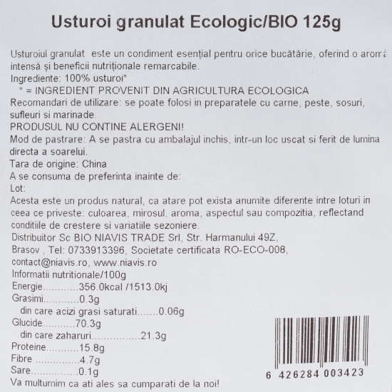 Usturoi granulat ecologic 125g