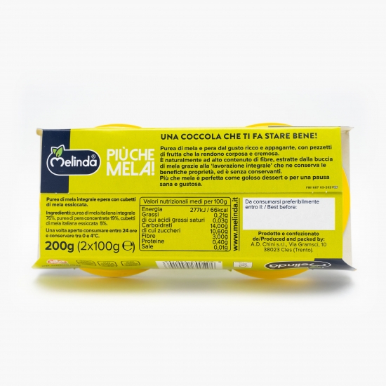 Piure cu bucăți de mere și pere 200g (2x100g)