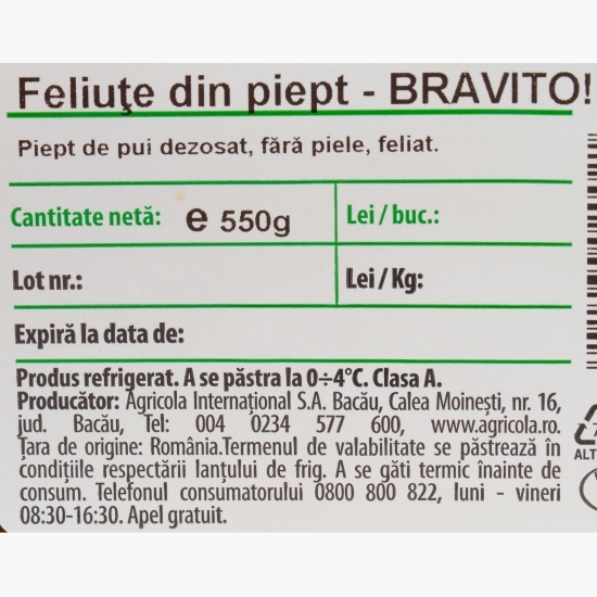 Feliuțe din piept pui 550g
