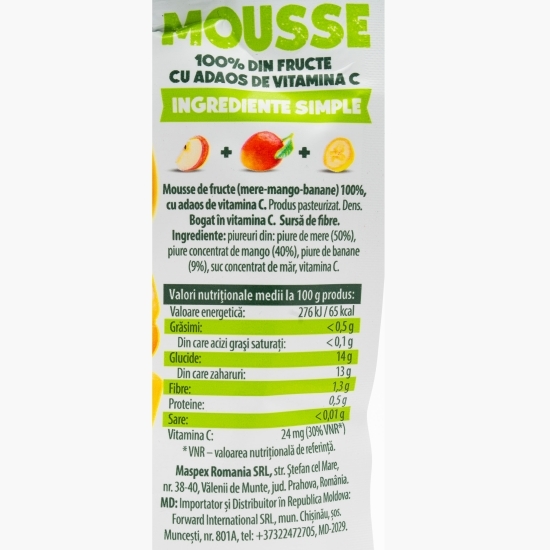 Mousse de fructe (mere, mango, banane) 120g