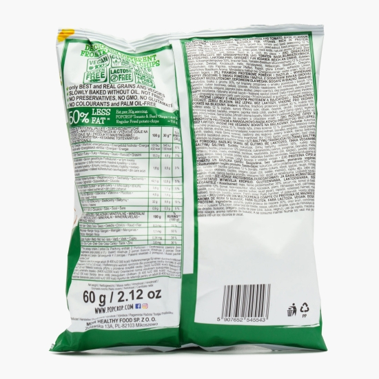 Chipsuri cu proteină de mazăre și aromă de roșii și busuioc, fără gluten 60g