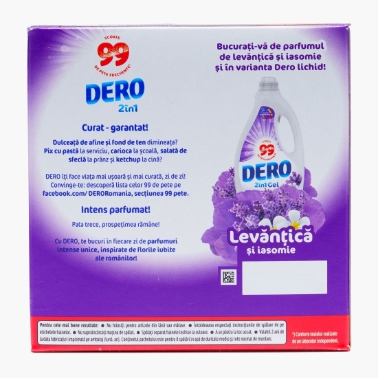 Detergent de rufe pudră manual 2în1 Levănțică & Iasomie, 8 spălări, 400g