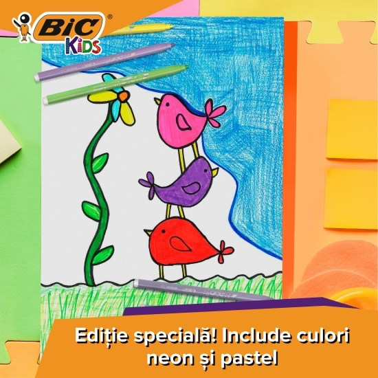 Carioci ultralavabile Kids Couleur, 12 culori