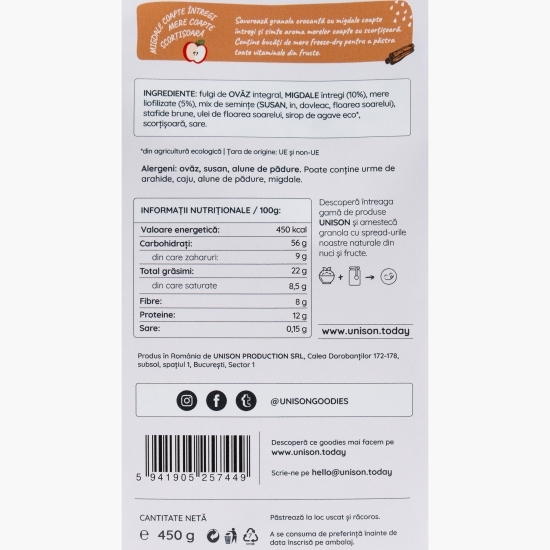 Granola cu migdale și ștrudel cu mere 450g