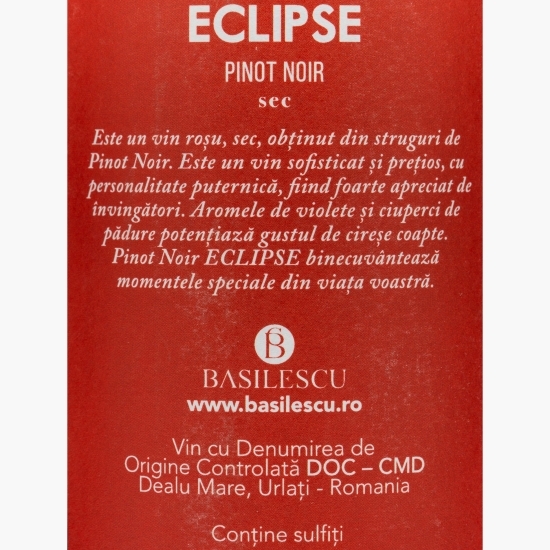 Vin roșu sec Pinot Noir Eclipse, 14.8%, 0.75l