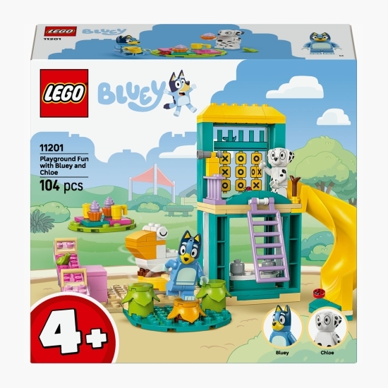 Distracție la locul de joacă cu Bluey și Chloe, 11201 Bluey, 104 piese, +4 ani