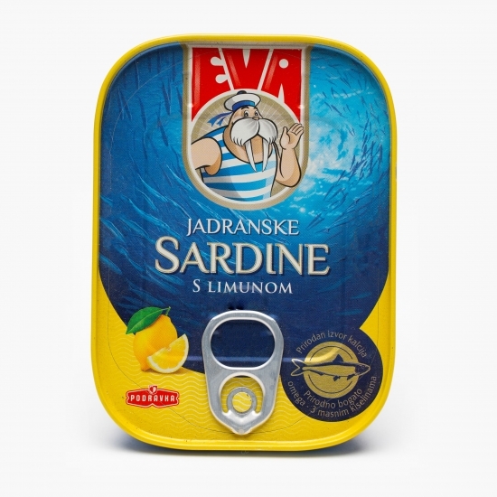 Sardine în ulei vegetal cu lămâie 115g