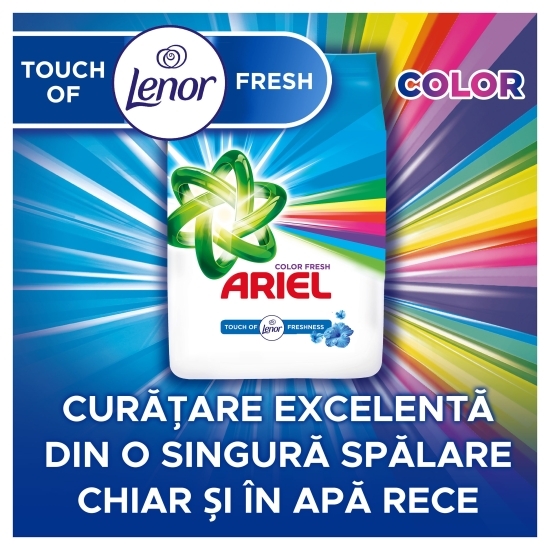 Detergent de rufe pudră automat Touch Lenor Color 45 spălări, 4.5kg