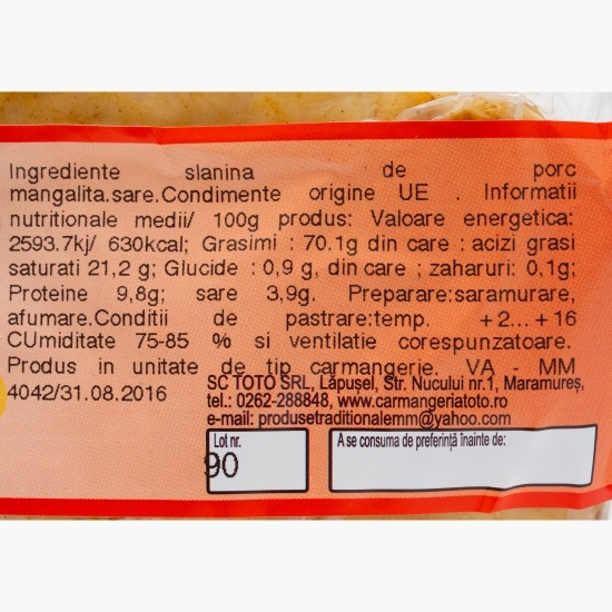 Slănină afumată Mangaliță 500g