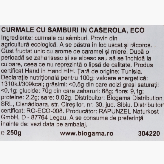 Curmale eco cu sâmburi în caserolă, 250g
