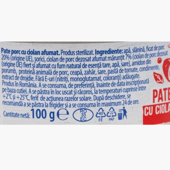 Pate de porc cu ciolan afumat 100g