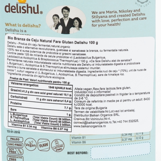 Specialitate eco de caju natural fără gluten 100g