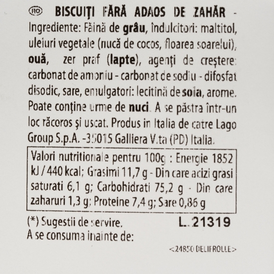 Biscuiți Delifrolle fără zahăr adăugat 320g