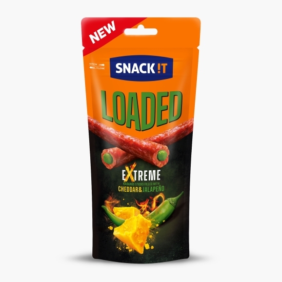 Cârnați Kabanos cu umplutură de sos Cheddar și ardei Jalapeño 95g