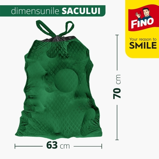 Saci menajeri ultra elastici, cu șnur, 60l, 10 buc