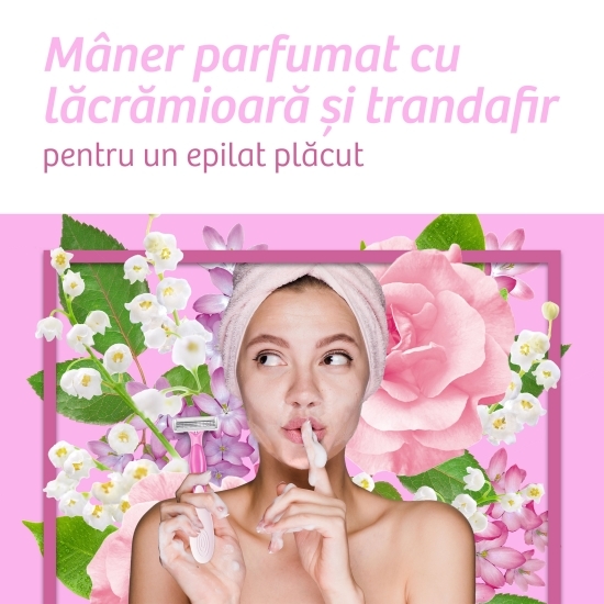 Aparat de ras pentru femei Soleil Escape Summer Blossom, 3 lame, 3 buc