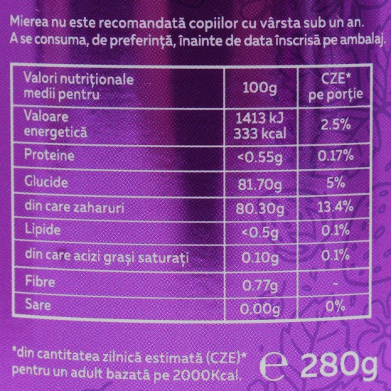 Miere cremă cu căpșuni 280g