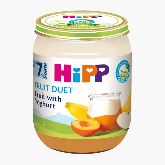 Gustare eco Fruit Duet cu fructe și iaurt, +7 luni, 160g