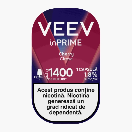 Capsulă pentru țigară electronică Cherry 1.8%, 20mg/ml nicotină, 1400 puffs