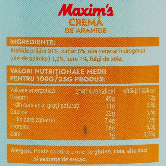 Cremă tartinabilă de arahide Creamy 340g