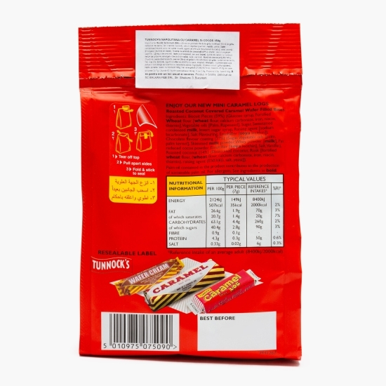 Mini napolitane cu caramel și cocos 150g