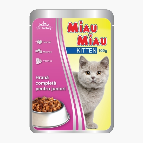 Hrană umedă pentru pisici junior, 100g, pui