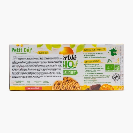 Biscuiți eco cu bucățele de ciocolată și miere 132g