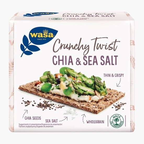 Pâine prăjită cu chia și sare de mare Crunchy Twist, 245g