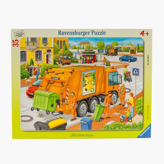 Puzzle-Mașină de colectat gunoi 35 piese 4+ ani
