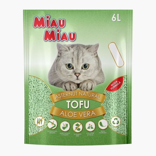 Așternut igienic natural Tofu pentru pisici, aloe vera 6l