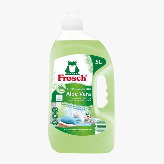 Detergent de rufe lichid eco cu aloe vera Sensitive, 75 spălări, 5l