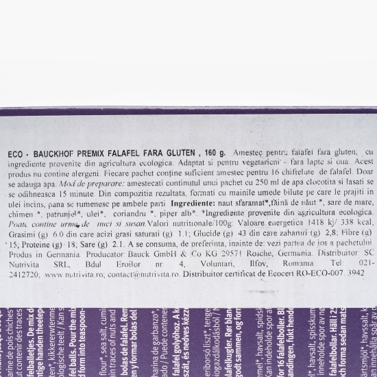 Premix falafel vegan eco fără gluten 160g