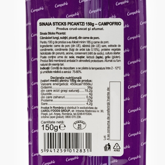 Cârnați sticks Sinaia picanți 150g