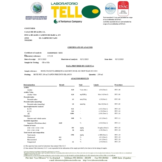 Măslinescu - Ulei de măsline extravirgin Rock'n R'Olive Arbequina, 0.5l