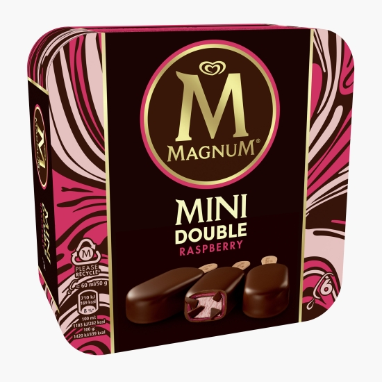 Înghețată mini Double cu zmeură 6x60ml, (360ml)