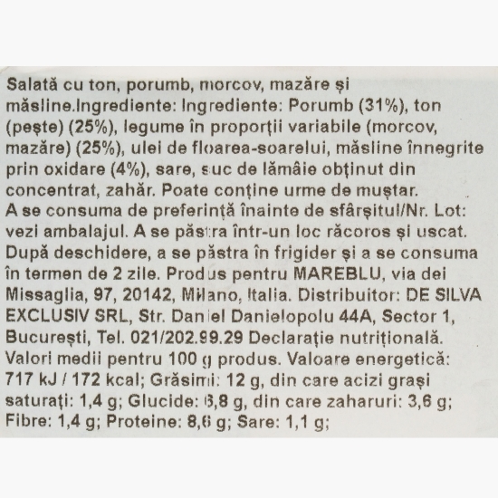 Salată cu ton și porumb, 160g