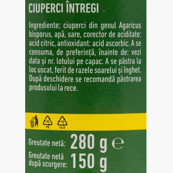 Ciuperci întregi 280g