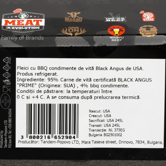 Black Angus fleici cu bbq condimente 500g