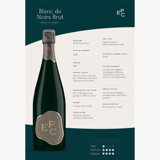 Șampanie Blanc de Noir Brut, 12.5% alc., 0.75l